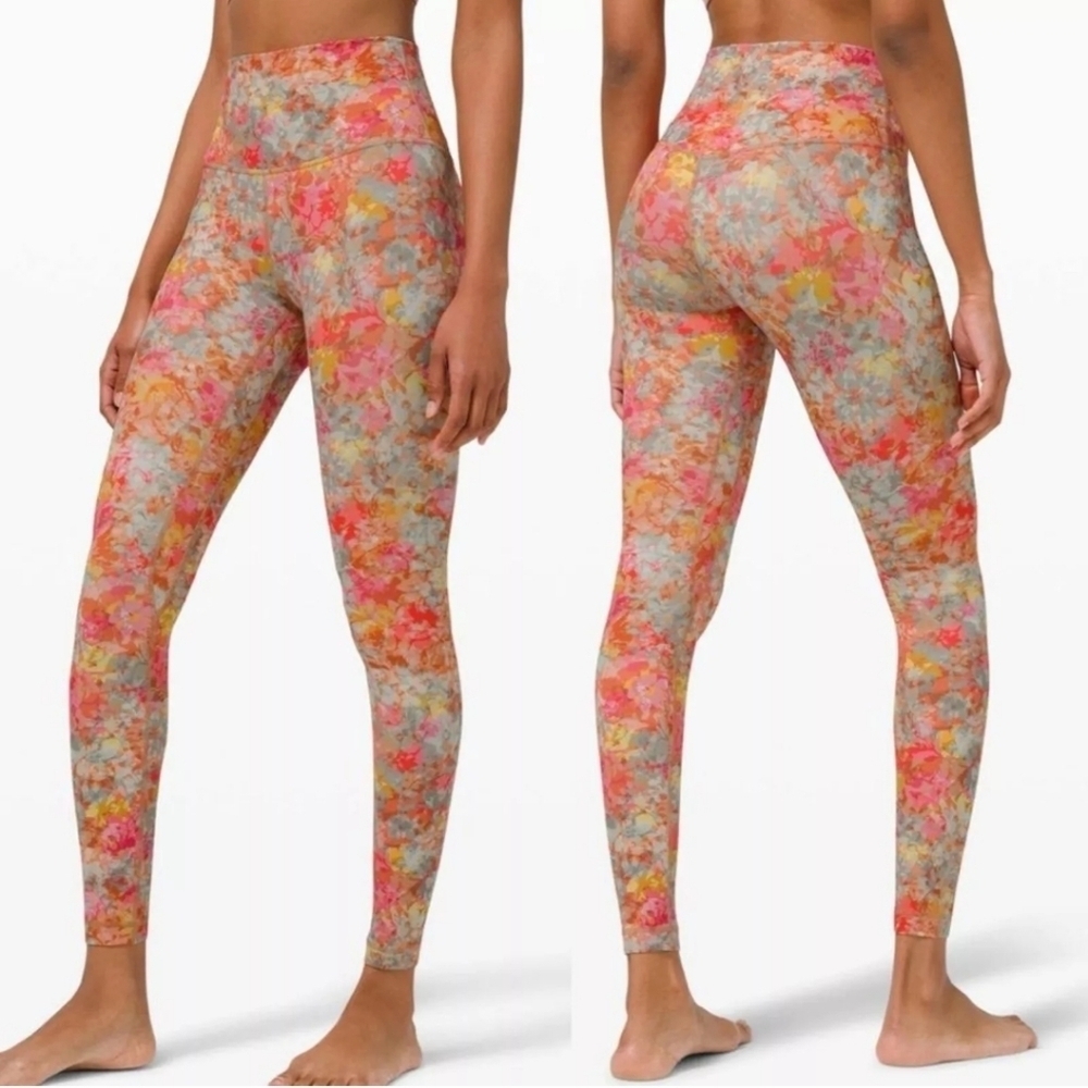 Lululemon Align Pant Leggings 28" Sz 4 Floral Inflorescence Pink Multi High Rise
